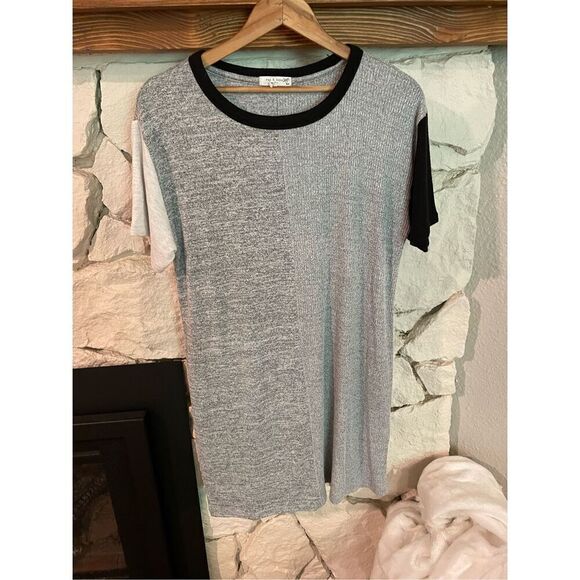 Rag & Bone Women's Grey Colorblock Pullover Short Sleeve T-Shirt dress Size Medi - Picture 1 of 6